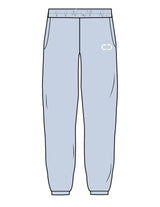 The Mens Sweatpants - Powder - C2 Financial - Left Leg - Printed - White