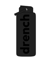 The Wide Mouth Water Bottle - Black - Drench - Center Body - Printed - Tone on Tone