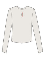 The Micro Rib Crop Long Sleeve - Natural - Lagree House - Chest Vertical - Embroidered - Full Color