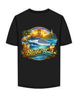 The Mens Tee - Black - Blissful Bond - Left Chest Round - Back Full Center - Printed - Full Color