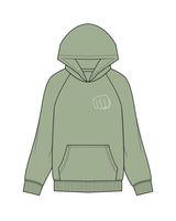 The Classic Hoodie - Pistachio - Punch Therapy - Left Chest & Back Center Stacked - White