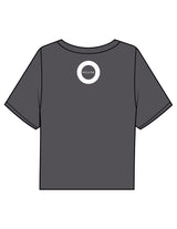 The Boxy Crop Tee - Charcoal - HiLo - Chest Stacked "LAGREE" & Back Neckline Round - Printed - White