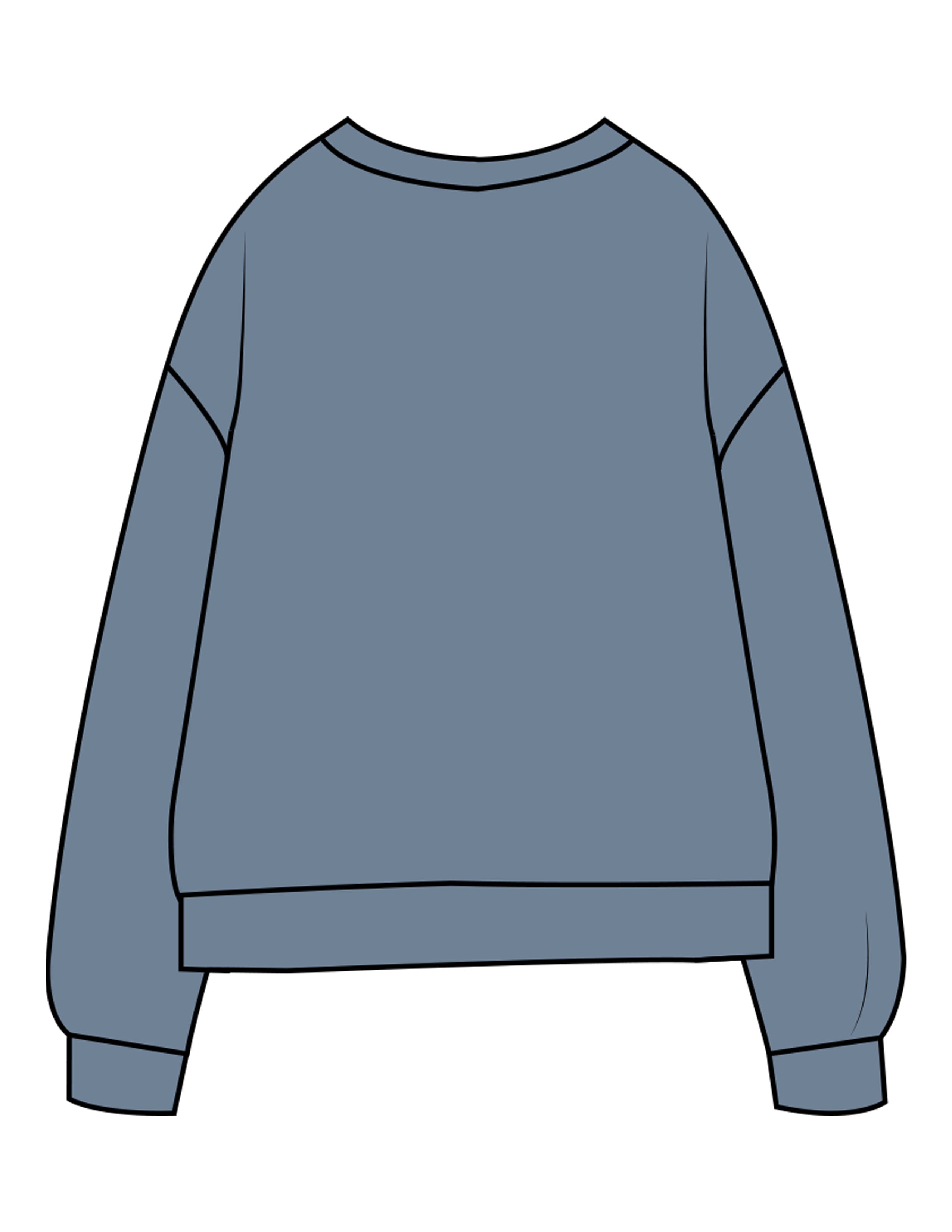 The Midweight Unisex Crewneck - Washed Slate - Practice Yoga - Center Chest - Printed - Off White
