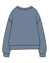 The Midweight Unisex Crewneck - Washed Slate - Practice Yoga - Center Chest - Printed - Off White