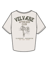 The Crop Tee - Bone - Velvaere -  Left Chest & Back Stacked "AFTER RIDE" - Printed - Full Color