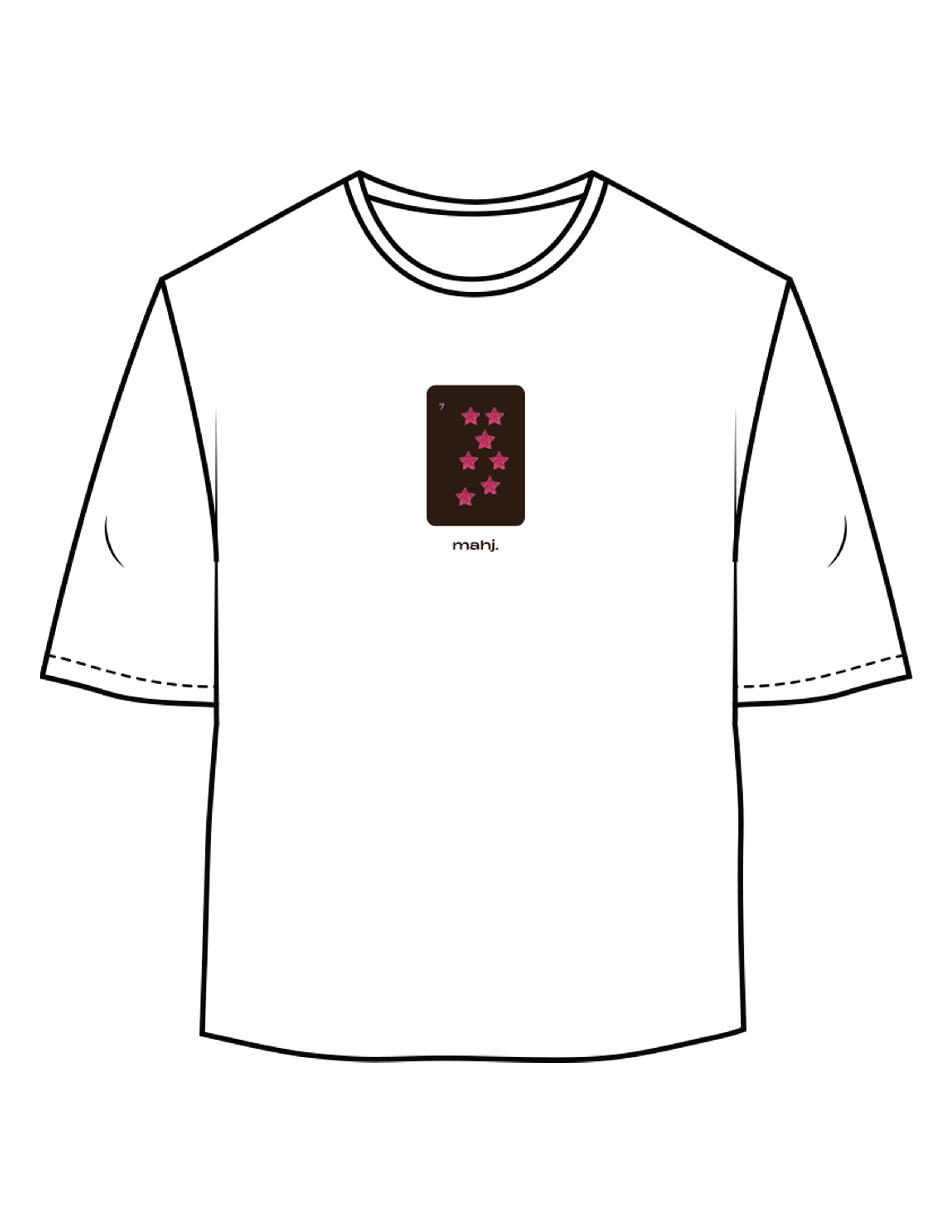 The Oversized Crop Tee - White - Barnes. The Label - Chest Stars - Printed - Full Color