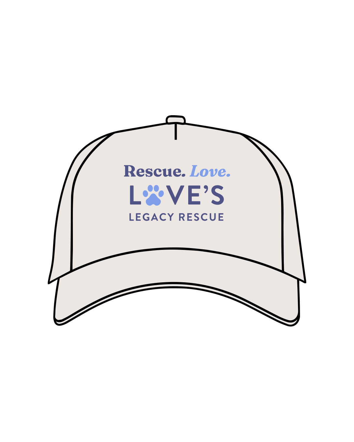 The Canvas Cap - Bone - LLR - Center Crown Stacked - Printed - Full Color
