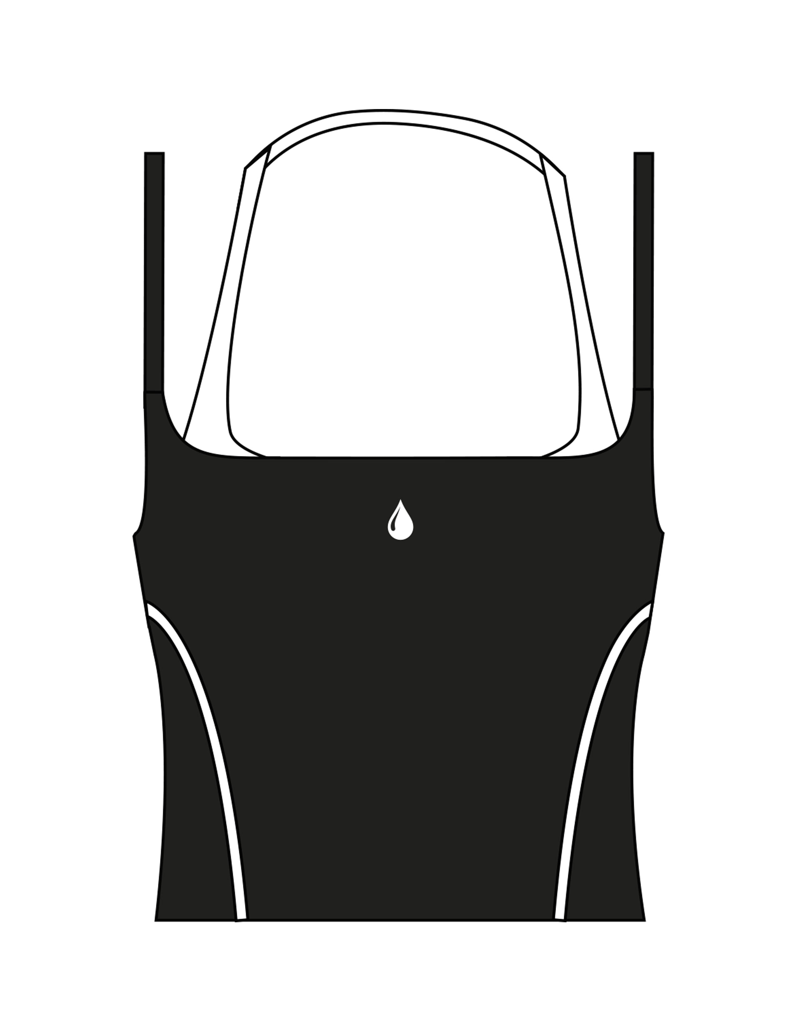 The Piped Tank - Black - Saltvault Instructor - Center Chest & Center Back - Printed - White