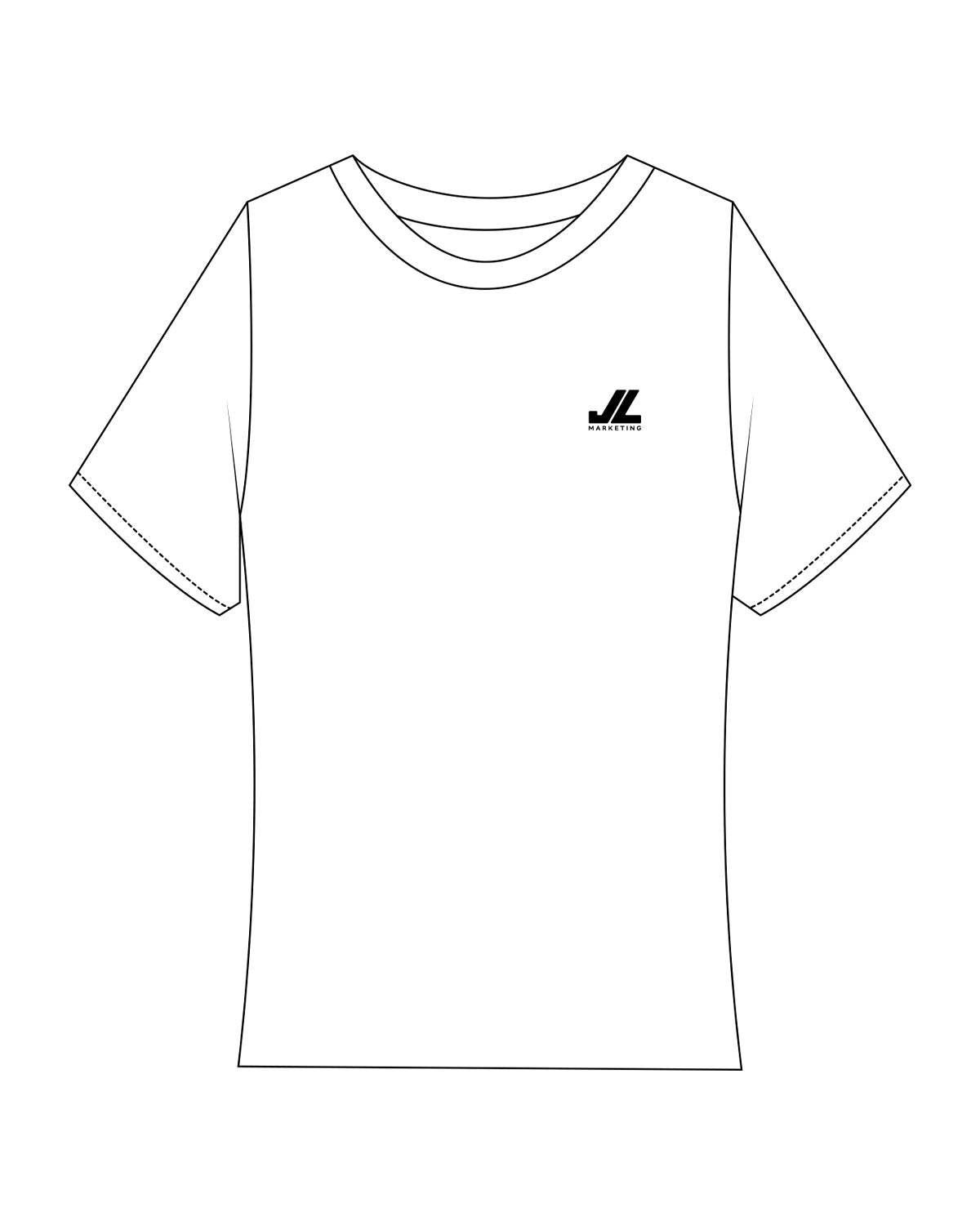 The Baby Tee - White - JL Marketing - Left Chest - Printed - Black