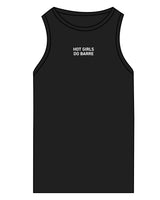 The Recycled Womens Tank - Black - MegaBarre - Chest Stacked "BARRE" - Printed - White
