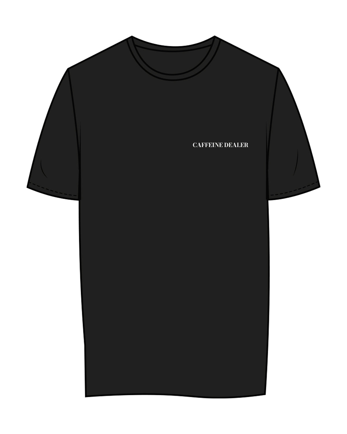 The Womens Tee - Black -  Bean Head - Left Chest & Center Back - White