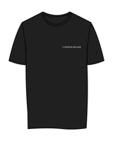 The Womens Tee - Black -  Bean Head - Left Chest & Center Back - White
