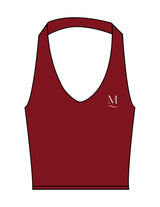 The Halter Tank - Red - Melt Hot Pilates - Left Chest Initial - Printed - White