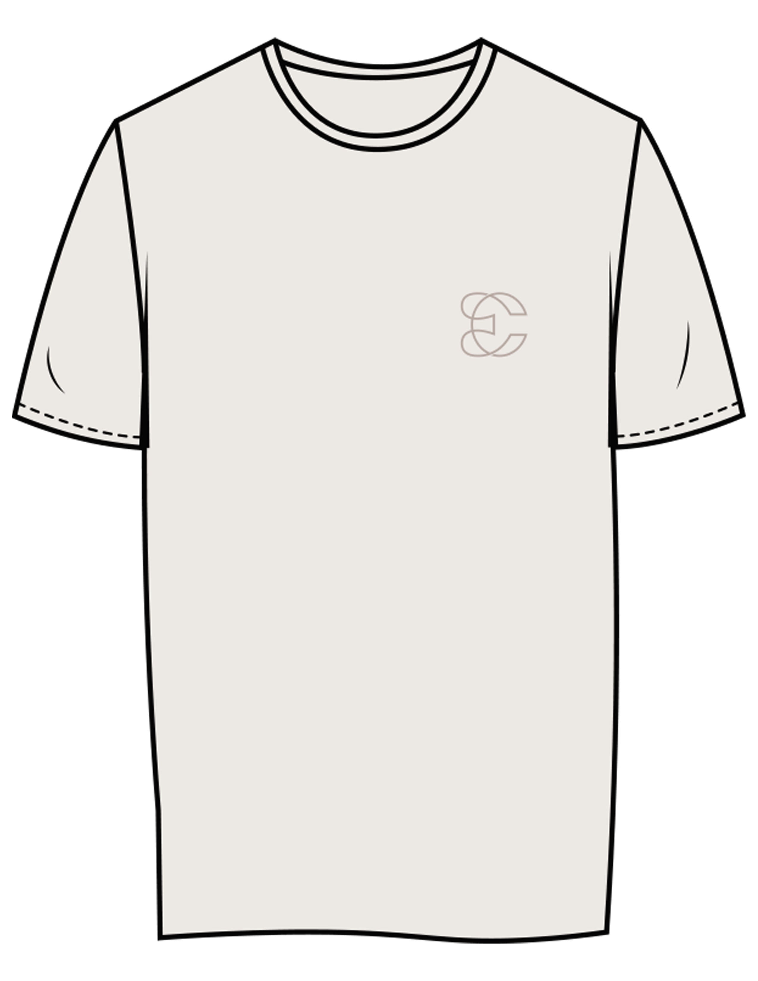 The Womens Tee - Bone - Evolve Collective - Left Chest & Back Stacked Wavy - Printed - Tone on Tone