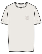 The Womens Tee - Bone - Evolve Collective - Left Chest & Back Stacked Wavy - Printed - Tone on Tone