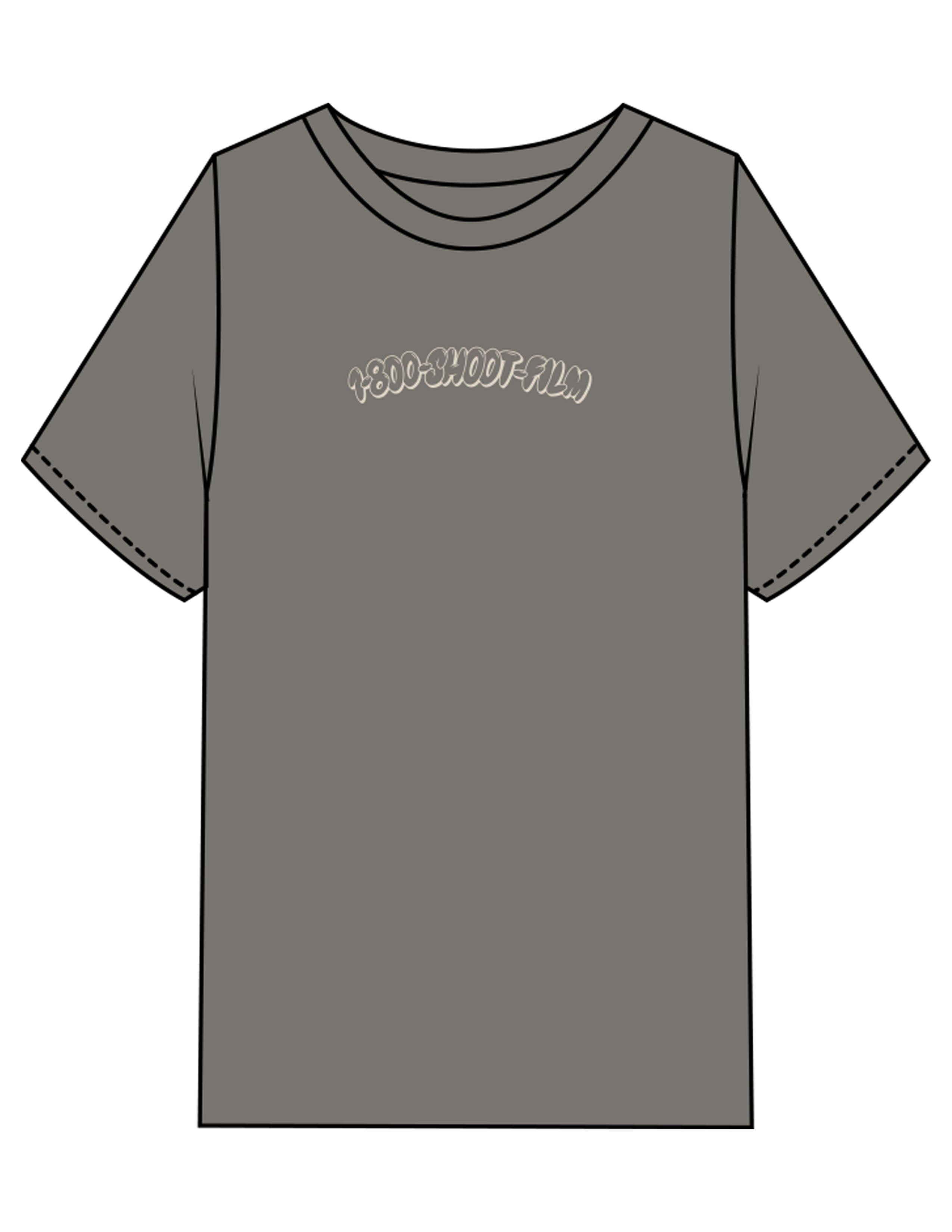 The Mens Heavyweight Tee - Washed Gray - 1800-SF - Center Chest - Printed - Off White
