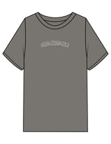 The Mens Heavyweight Tee - Washed Gray - 1800-SF - Center Chest - Printed - Off White