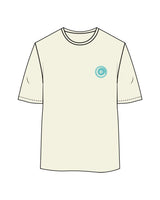 The Womens Oversized Tee - Butter - ZENERGY CYCLING - Left Chest Round & Back Stacked - Printed - Teal