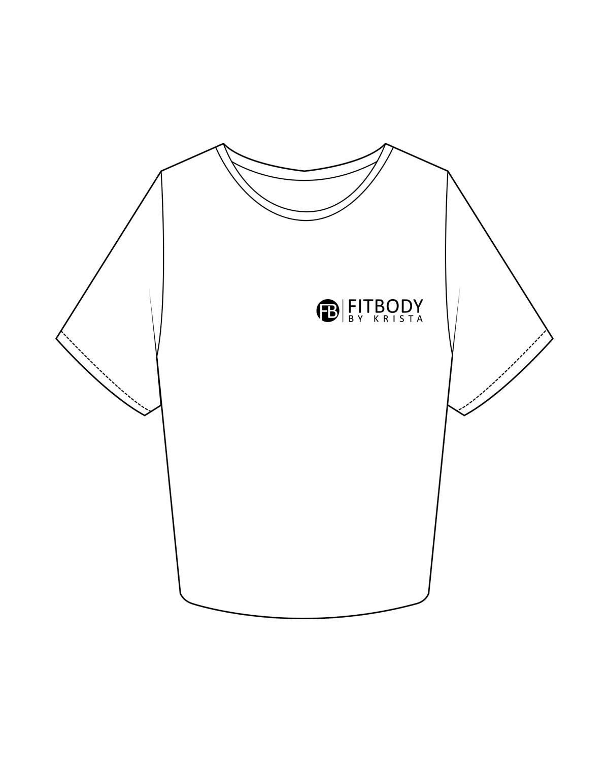 The Crop Tee - White - Krista - Left Chest Stacked & Center Back "COACH" - Black