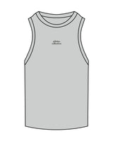The Ribbed Full Length Tank - Storm - Pilates Collective - Center Chest - Embroidered - Tone on Tone