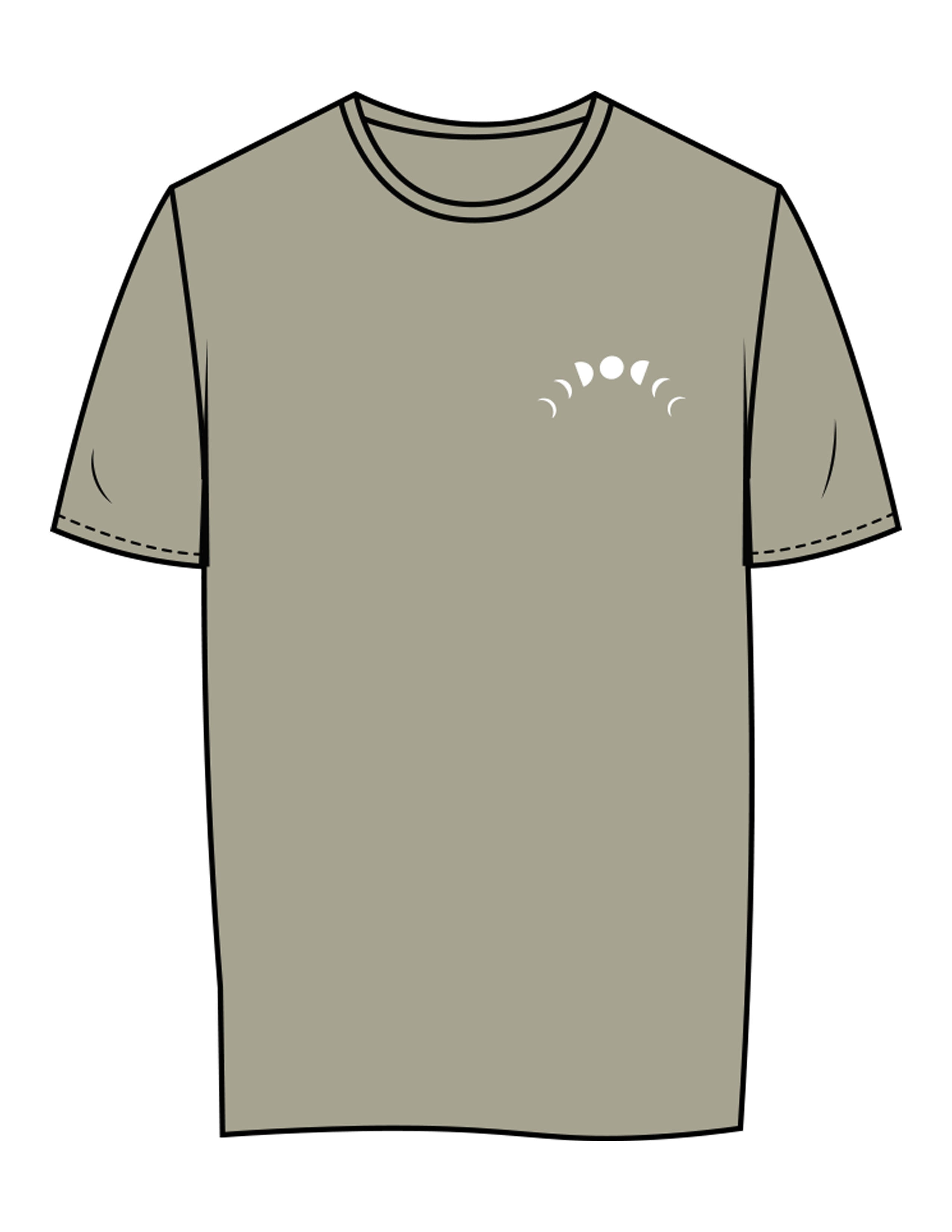 The Womens Tee - Eucalyptus - Symmetry Yoga - Left Chest & Back Stacked - Printed - White