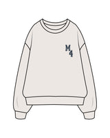 The Mens Crewneck - Bone - M4Lagree - Left Chest "M4" - Printed - Navy