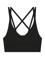 The Strappy Bra - Black - Rush Cycle Studio - Center Back - Printed - Full Color