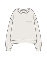 The Womens Crewneck - Bone - Body Lab - Left Chest Stacked - Embroidered - Tone on Tone