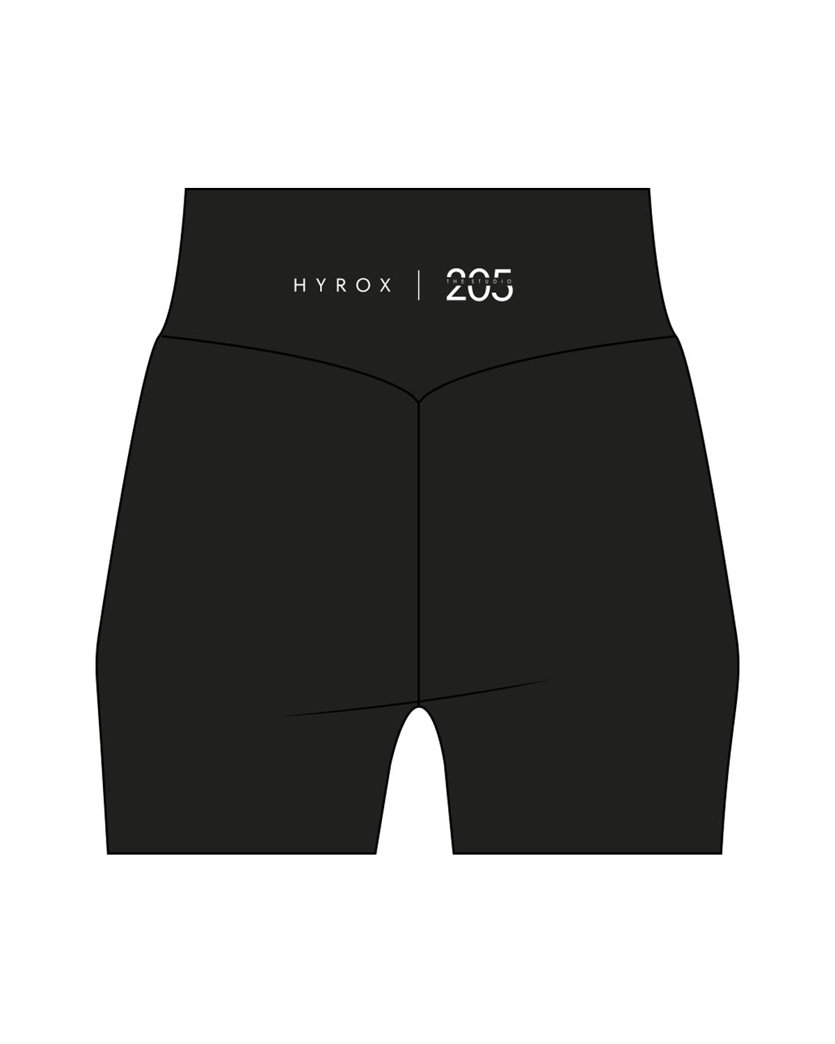 The Womens Sporty Pocket Short - Black - Studio 205 - Back Waist - Printed - White