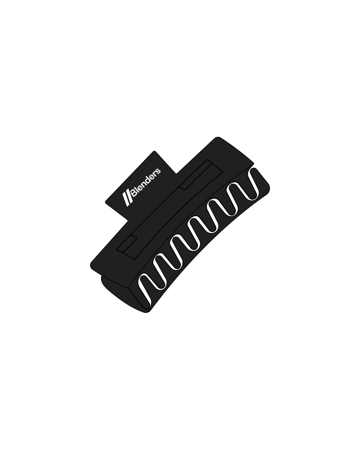 The Claw Hair Clip - Black - Blenders - Handle Logo - Printed - White
