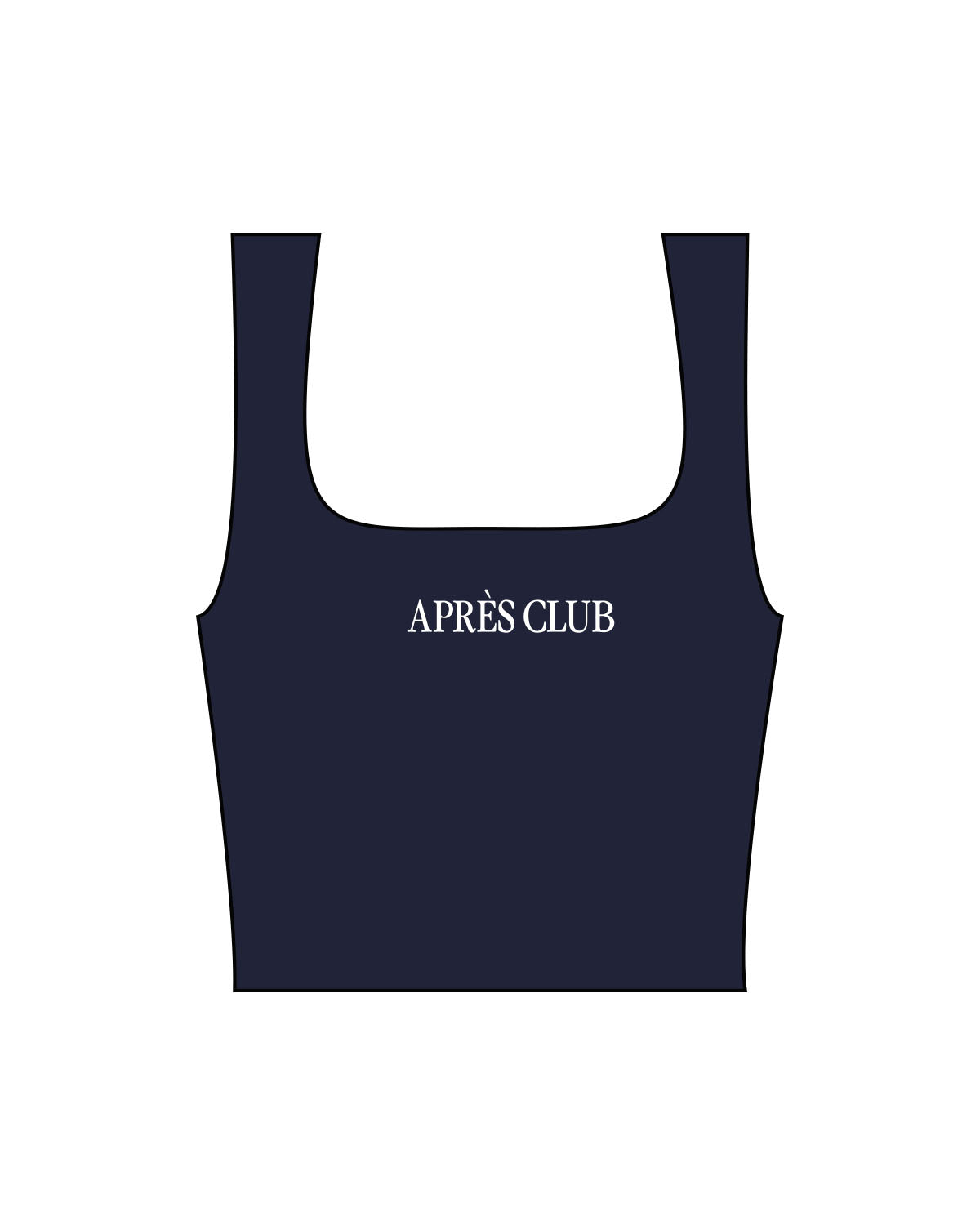 The Square Neck Tank - Navy - Lagree Tahoe - Center Chest - Printed - White