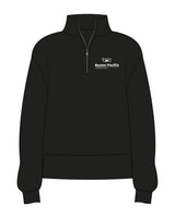 The Mens 1/4 Zip - Black - Baxter Pacific - Left Chest Stacked - Printed - White