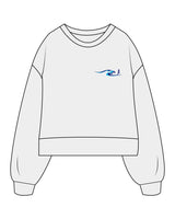 The Womens Heavyweight Crop - Heather - East Coast Performace Running - Left Chest - Back Stacked - Printed - Full Color