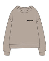 The Midweight Unisex Crewneck - Washed Cement - Sweatshack - Left Chest & Back Neckline - Printed - Black