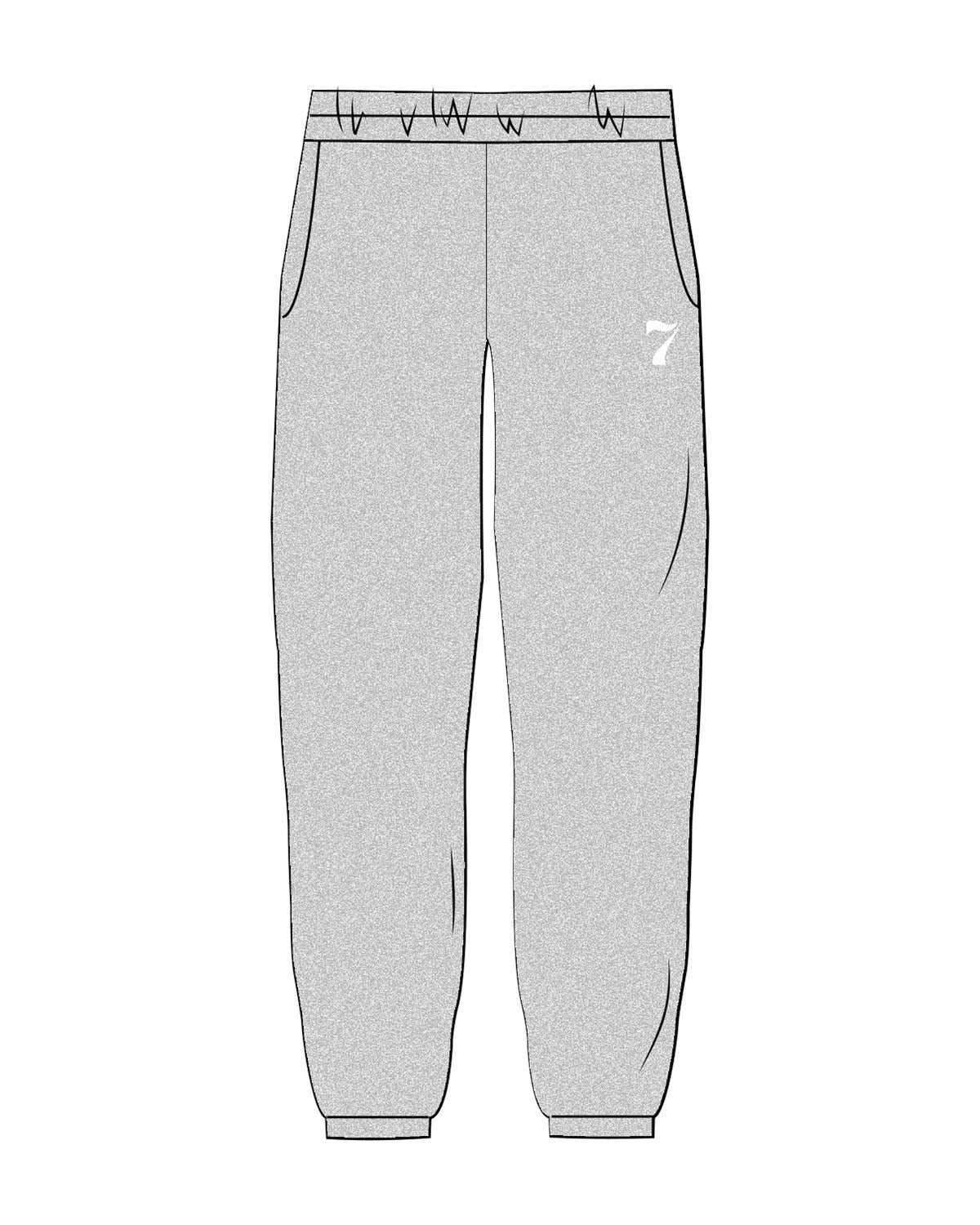 The Mens Sweatpants - Heather - STUDIO 7 - Left Leg Logo - Printed - White
