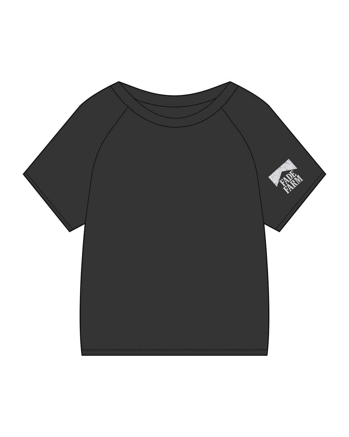 The Kids Heavyweight Tee - Washed Black - FadeFarm - Left Sleeve Stacked & Back Skull - Printed - Full Color