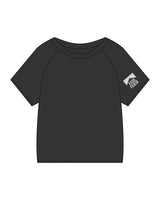 The Kids Heavyweight Tee - Washed Black - FadeFarm - Left Sleeve Stacked & Back Skull - Printed - Full Color