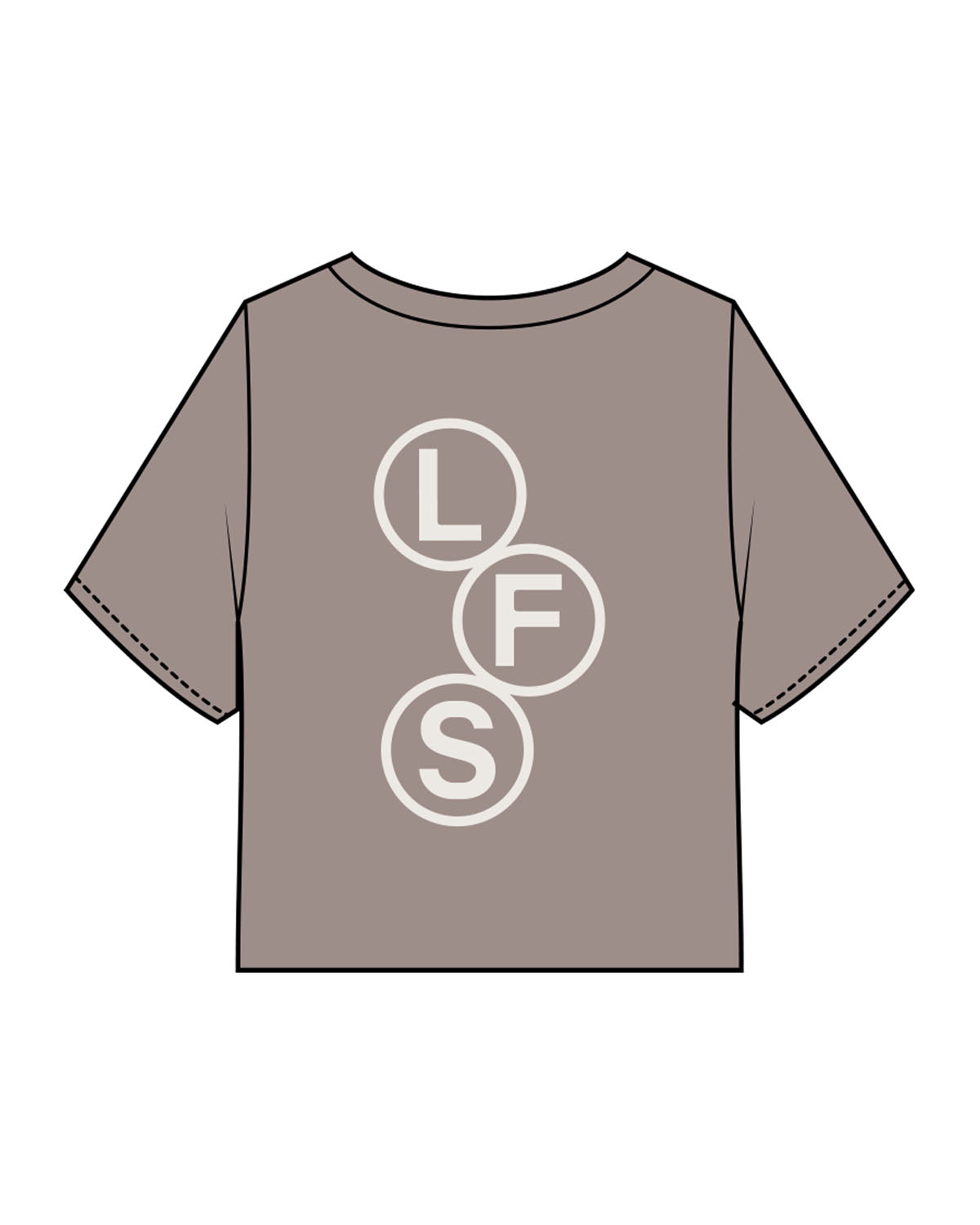 The Heavyweight Crop Tee - Washed Gray - Lagree Fit Studio - Left Chest - Back Center - Printed - Bone