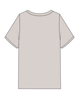 The Womens Heavyweight Tee - Washed Bone - Revel Method - Center Chest Stacked - Left Sleeve - Printed - Maroon