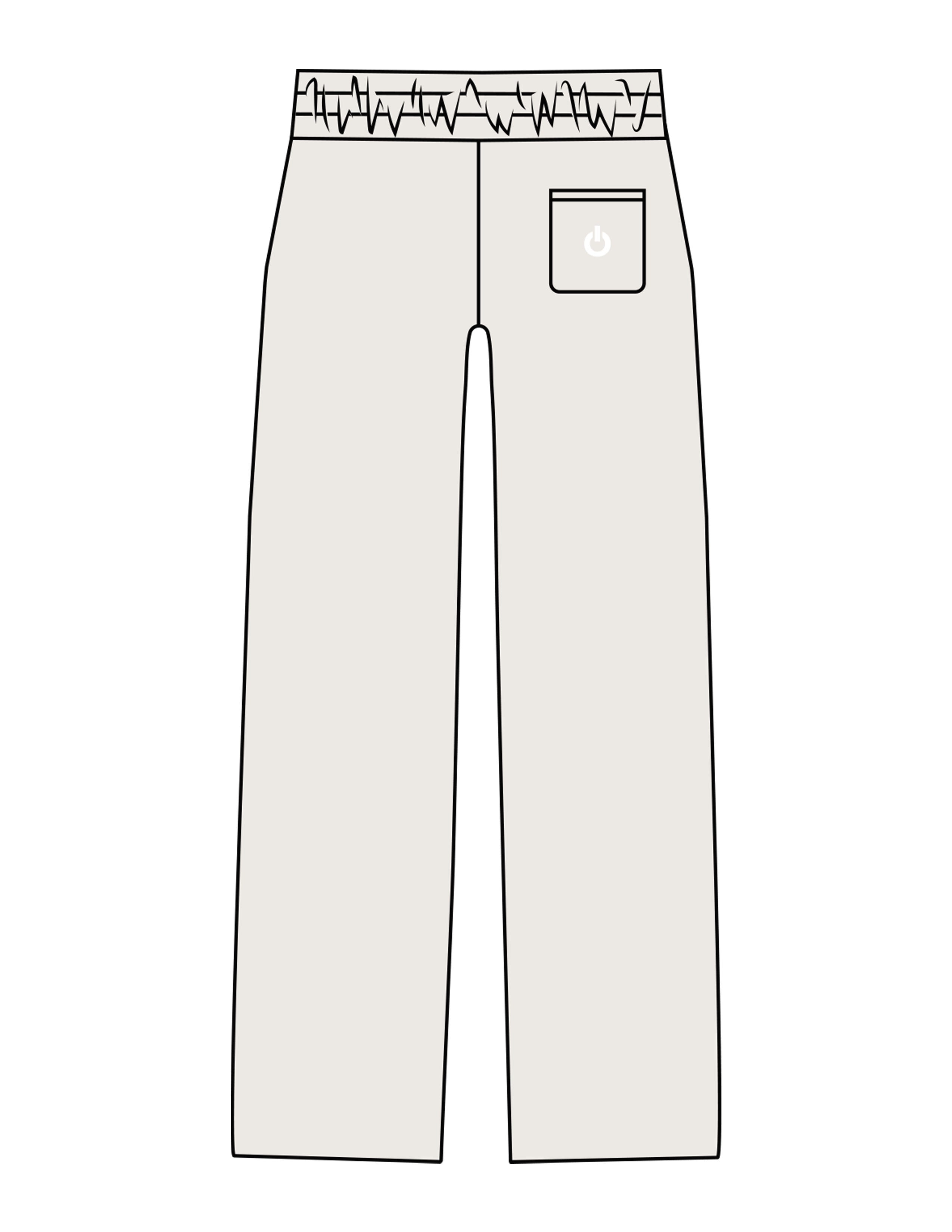 The Straight Leg Sweatpant - Bone - Powerhouse Fitness - Left Leg & Back Pocket - EMB - White