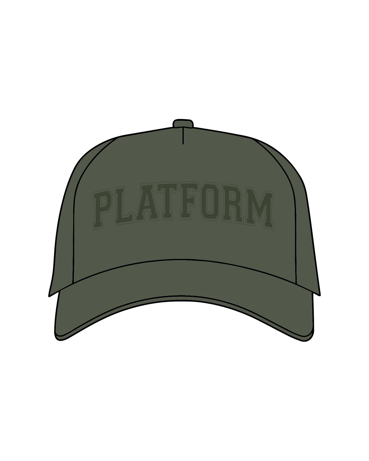 The Foam Trucker Hat - Cypress - Platform - Center Crown - Printed - Tone on Tone