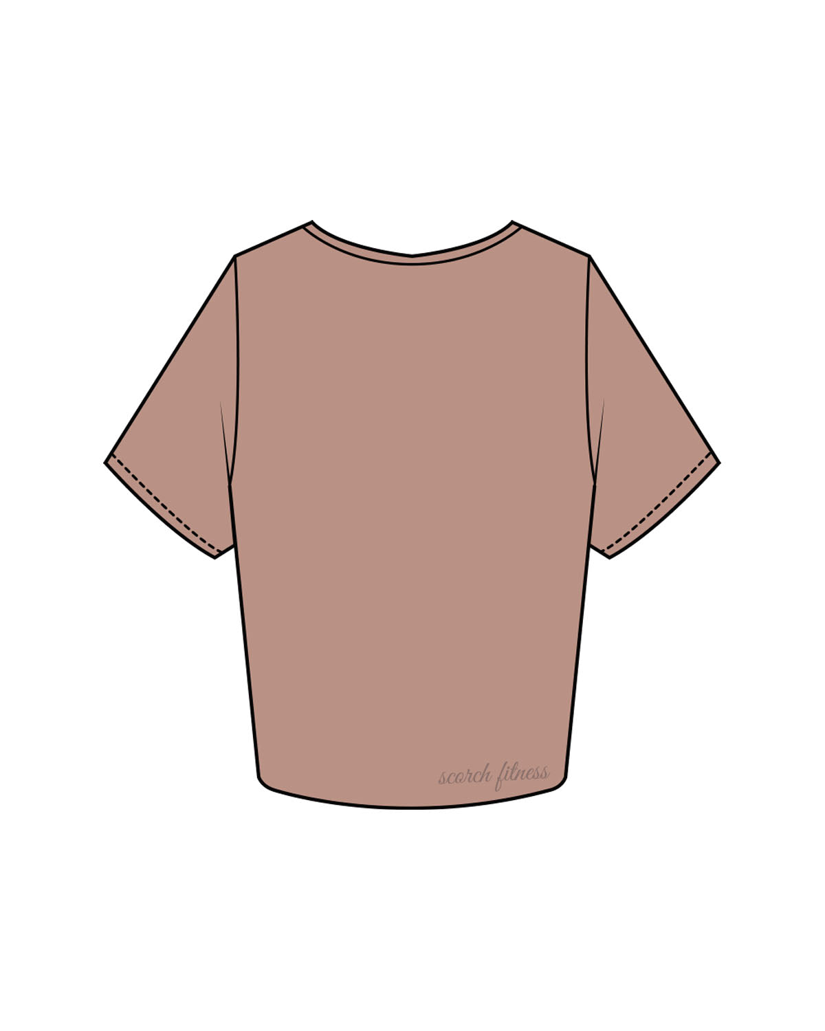 The Crop Tee - Clay - Scorch Fitness - Left Chest & Back Bottom Right - Embroidered - Full Color