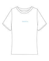 The Baby Tee - White - Mantra - Center Chest "MANTRA" - Printed - Blue