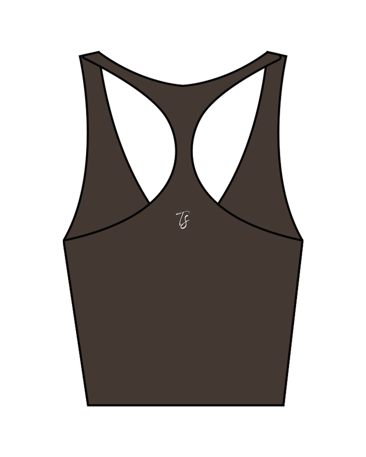 The Racer Tank - Cafe - Team Sculpted - Left Chest Logo & Center Back - Printed - White