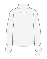 The Mens 1/4 Zip - White Heather - Primarie Pilates - Left Chest & Upper Back Stacked - Embroidered - Black