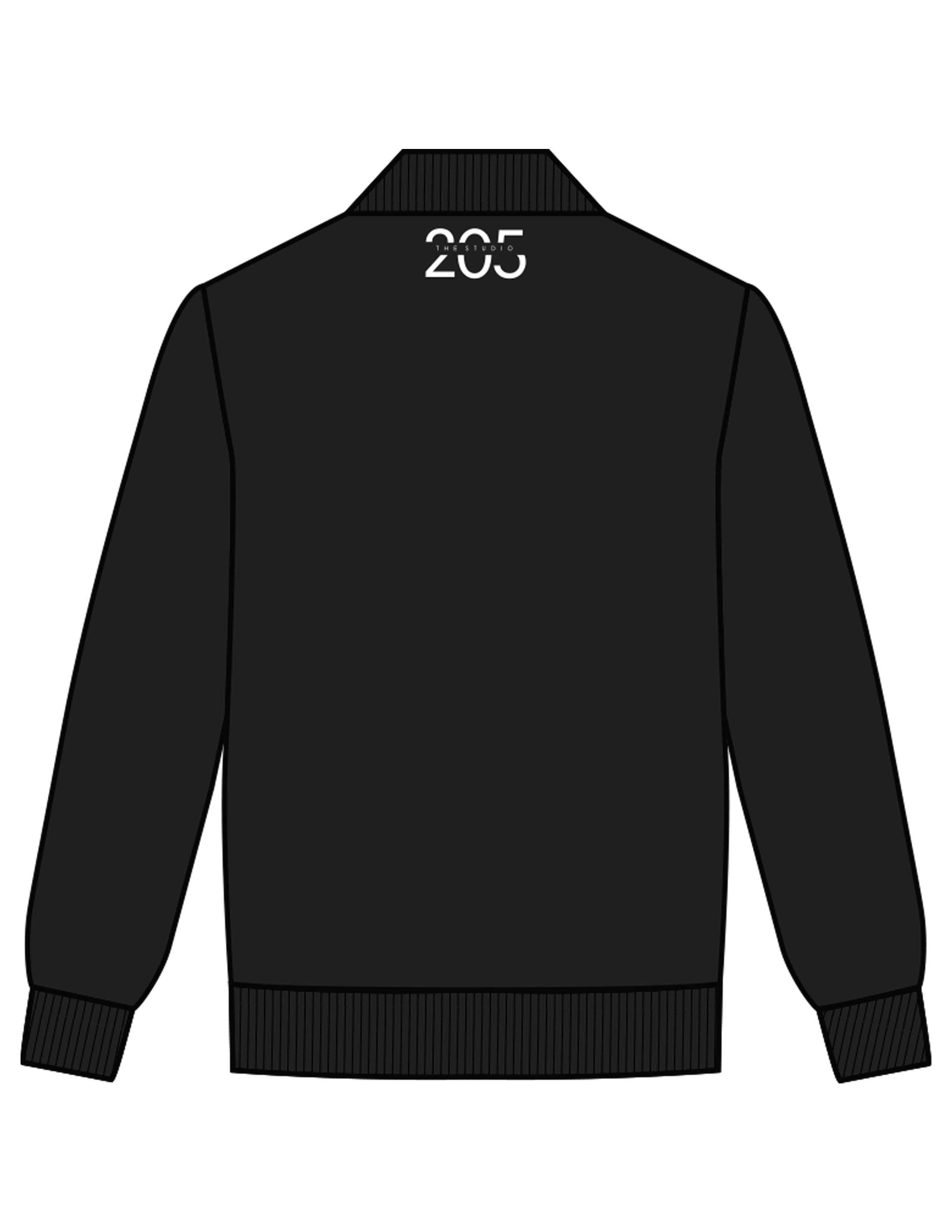 The Mens Bomber Jacket - Black - Studio 205 - Left Chest "LAGREE" & Back Neckline - Printed - White