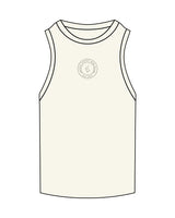 The Ribbed Full Length Tank - Off White - SD Mom Walks - Center Chest " ORANGE COUNTY " - Embroidered - Tone on Tone