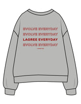 The Womens Crewneck - Heather - Lagree Red - Upper Chest & Back Stacked - Printed - Red