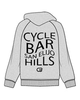 The Womens Zip Hoodie - Heather - Cyclebar - Left Chest & Full Back Stcked - Black
