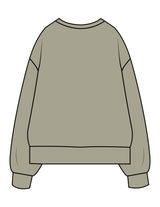 The Womens Heavyweight Crewneck - Eucalyptus - SWS - Center Chest Stacked - Printed - Full Color